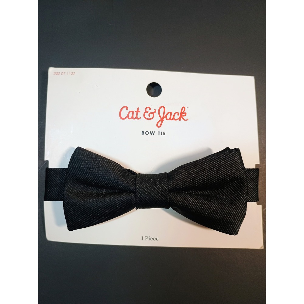 Cat & Jack Kids Black Bow Tie Pre Tied Adjustable Strap Formal Occasion Target